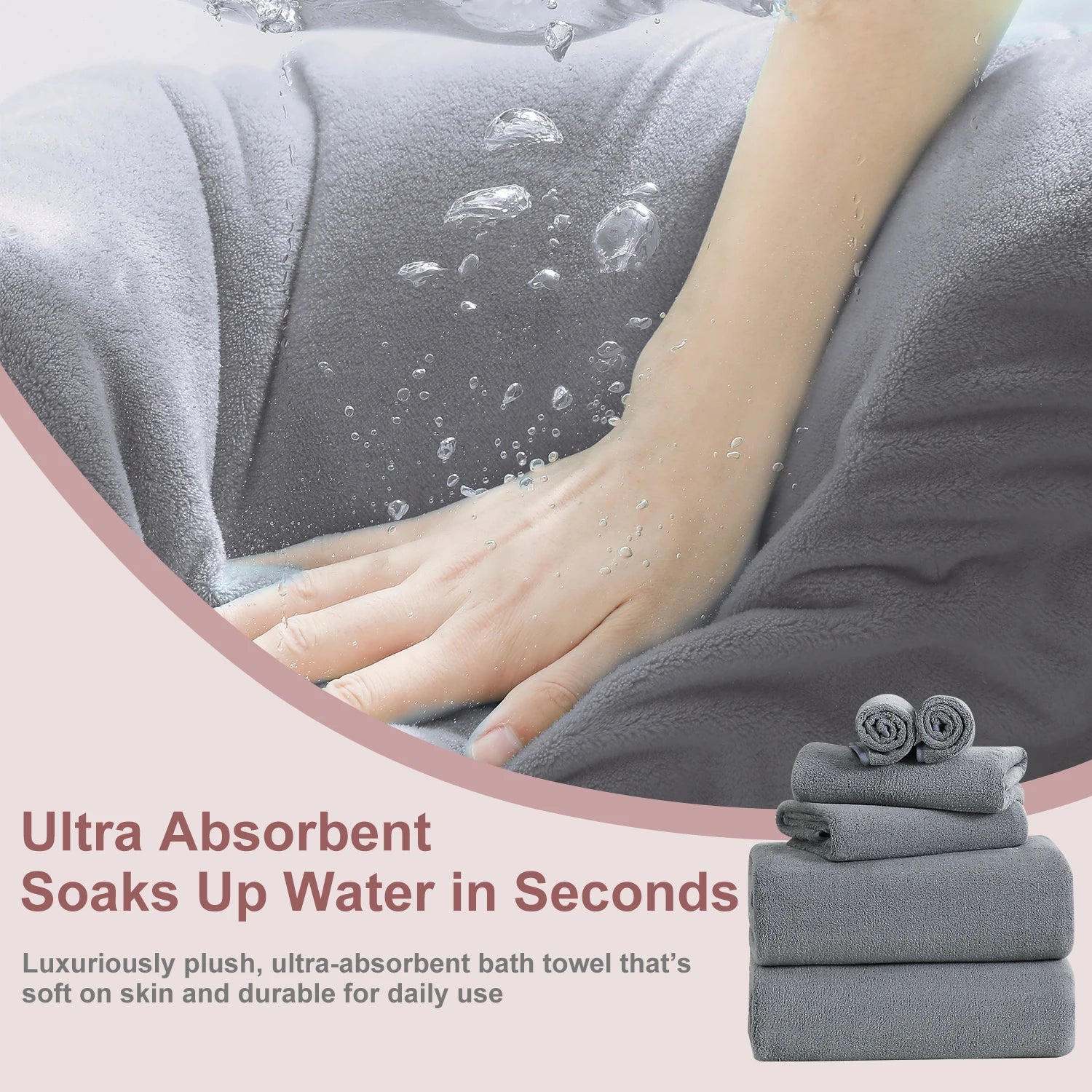 8Pcs Oversized Bath Towel Set   Assorted Colors