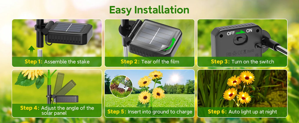 Solar Outdoor Garden Lights, 16 (4 pack)Glowing Daisy Flowers