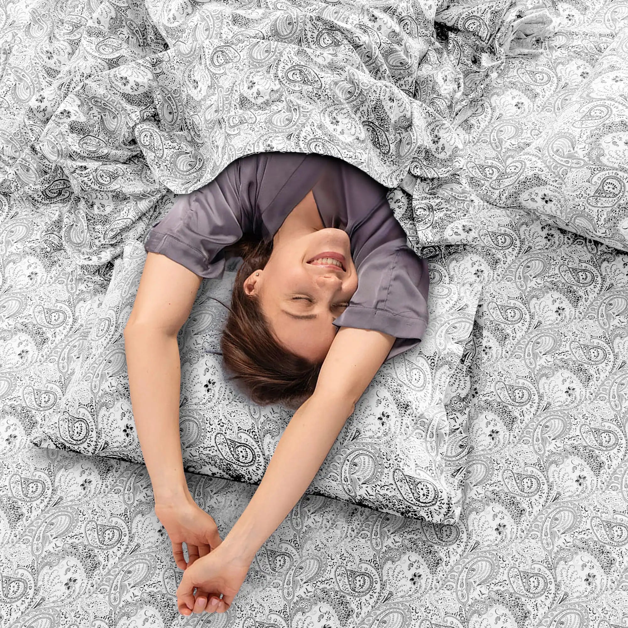 4-Piece Paisley Bed Sheet Set – Soft Brushed Microfiber Sheets with 16" Deep Pockets