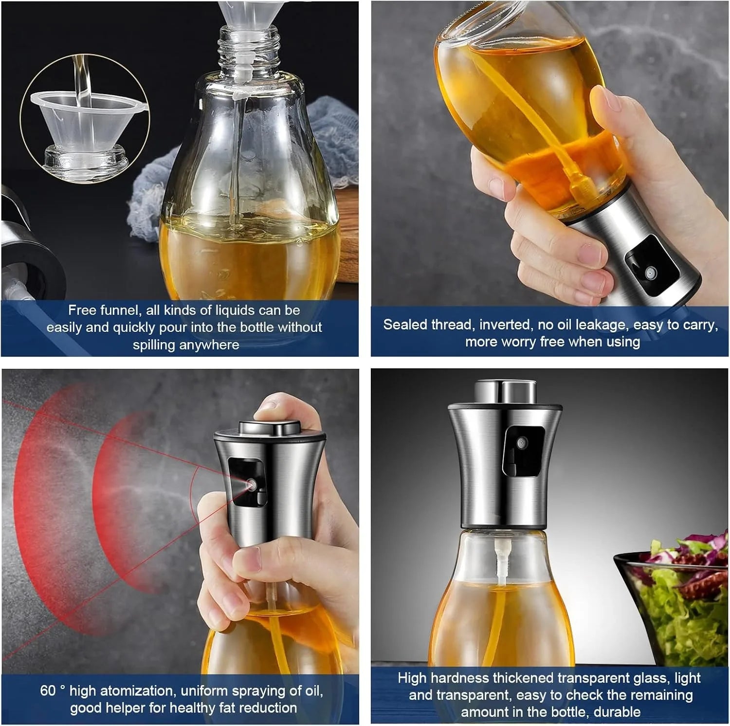 Make it Easy Oil Sprayer For Cooking 200ML Olive Oil Fine Mist Spray Bottle  2 styles