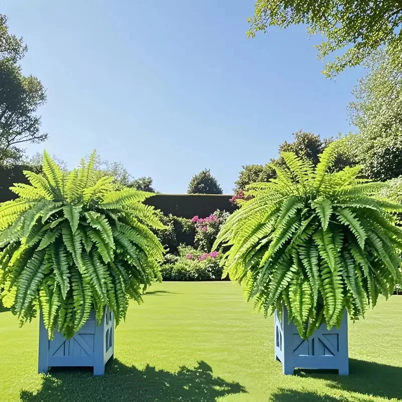 Elegant Boston fern decor; 2 pcs of high-end artificial plants, indoor and outdoor hanging decor