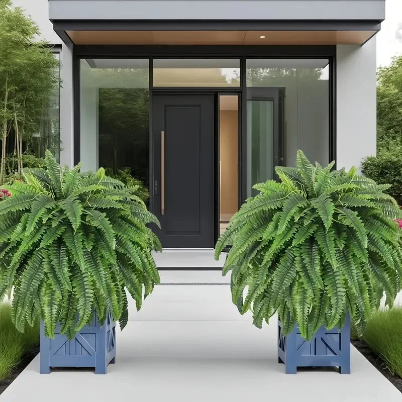 Elegant Boston fern decor; 2 pcs of high-end artificial plants, indoor and outdoor hanging decor