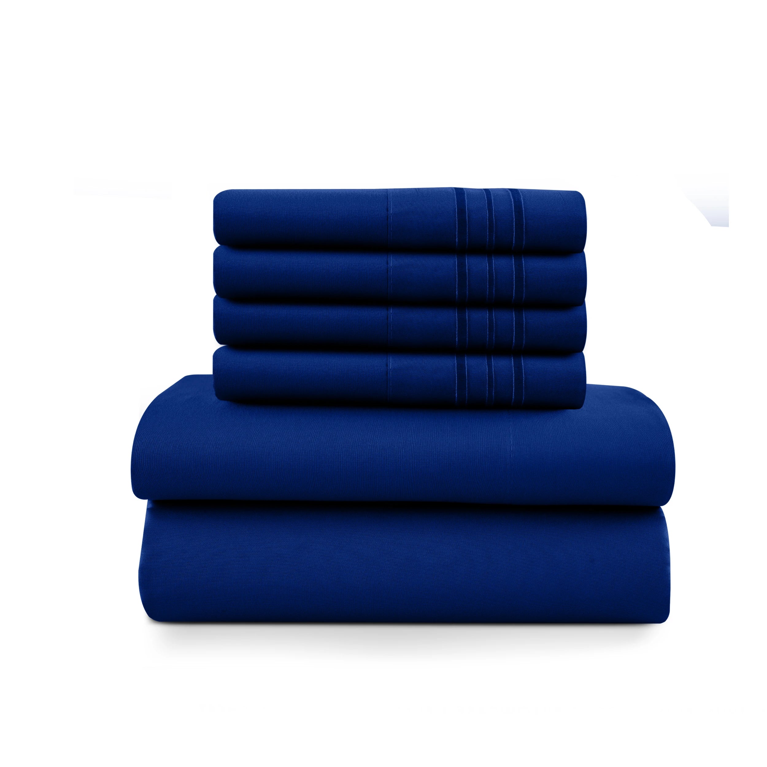 Lux Décor 6Pc Solid Sheet Set – Brushed Microfiber, 16" Deep Pockets, Assorted colors