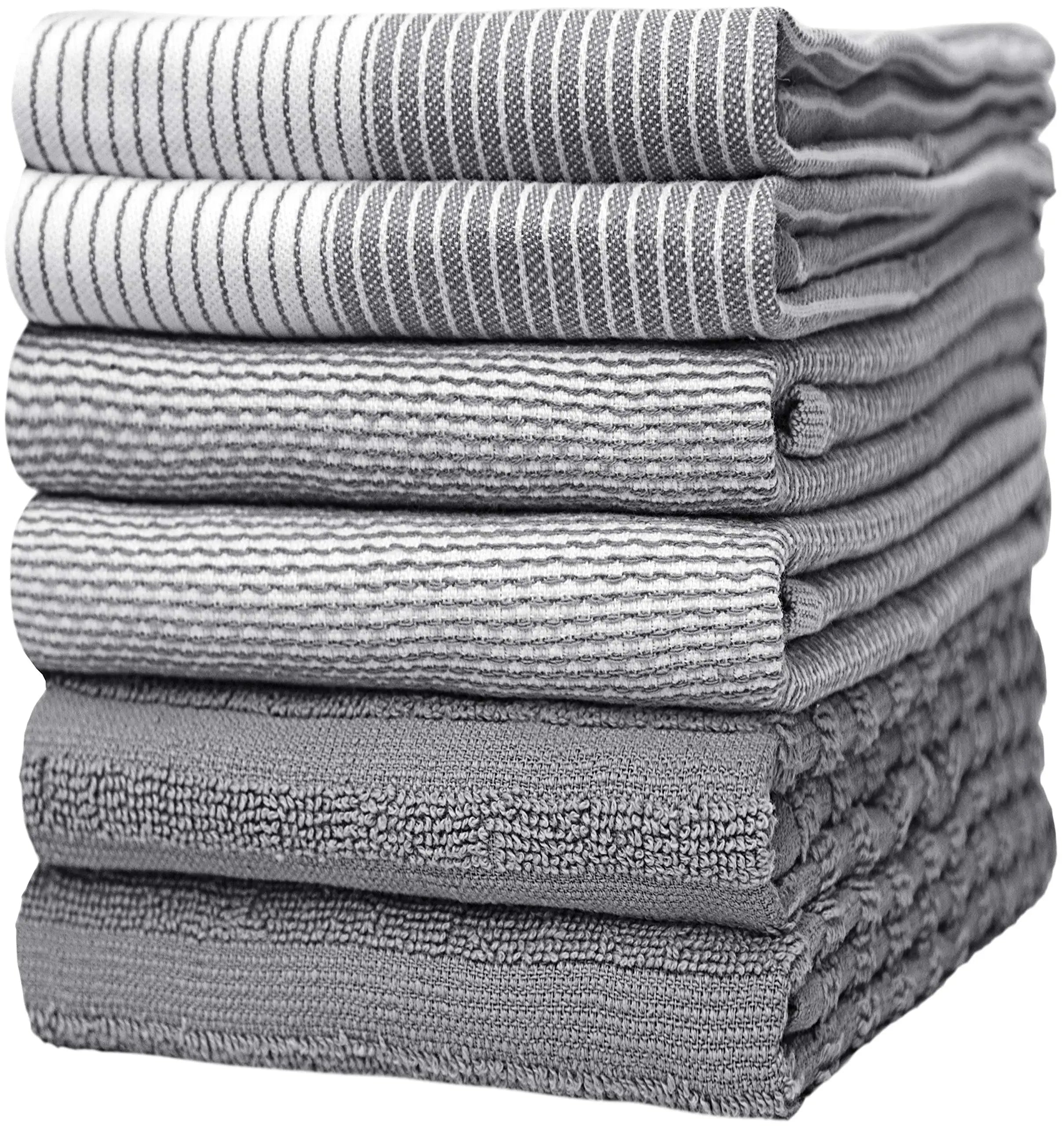 Premium Kitchen Towels (20”x 28”, 6 Pack) | Large Cotton