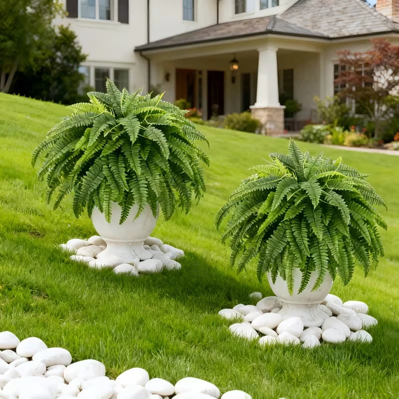 Elegant Boston fern decor; 2 pcs of high-end artificial plants, indoor and outdoor hanging decor