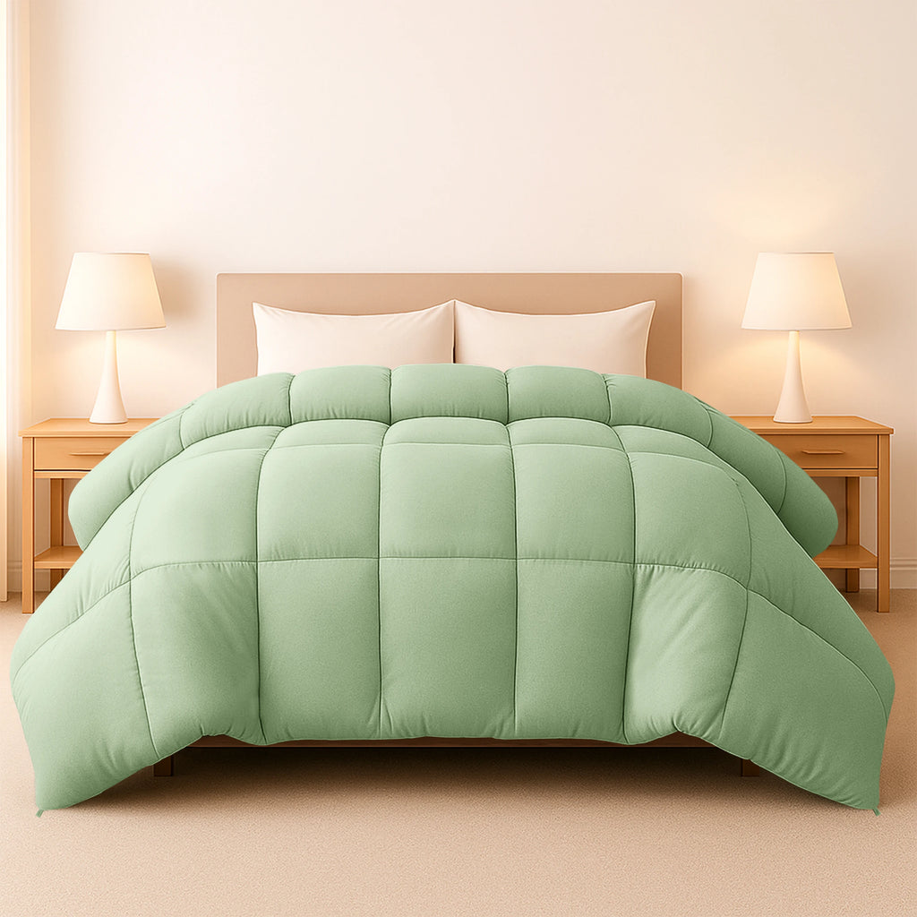 Down Alternative Comforter – 1 Piece Fluffy Duvet Insert with Box Stitch Design 102" x 90"