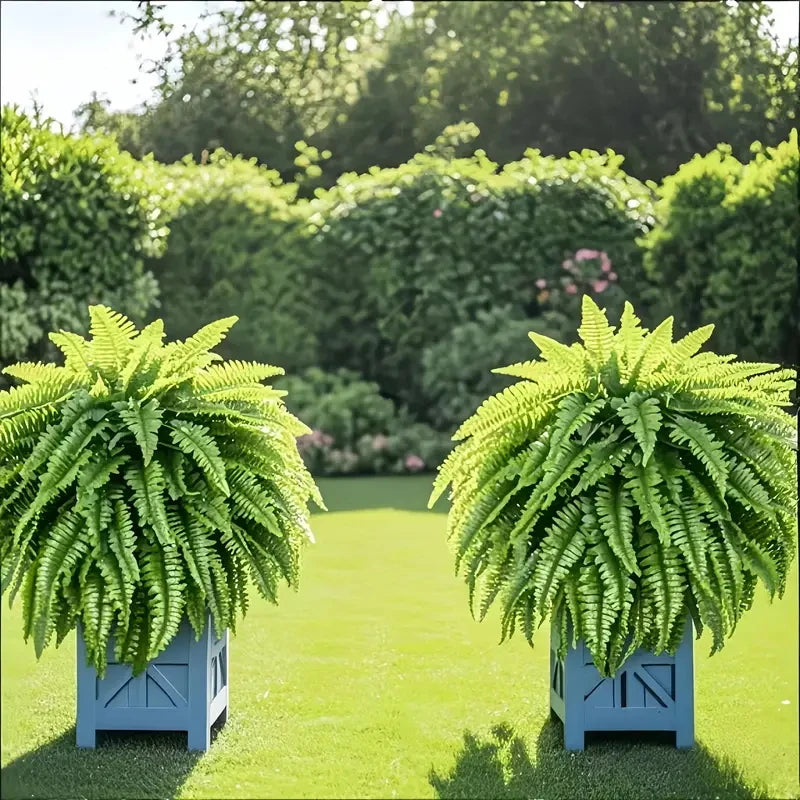 Elegant Boston fern decor; 2 pcs of high-end artificial plants, indoor and outdoor hanging decor