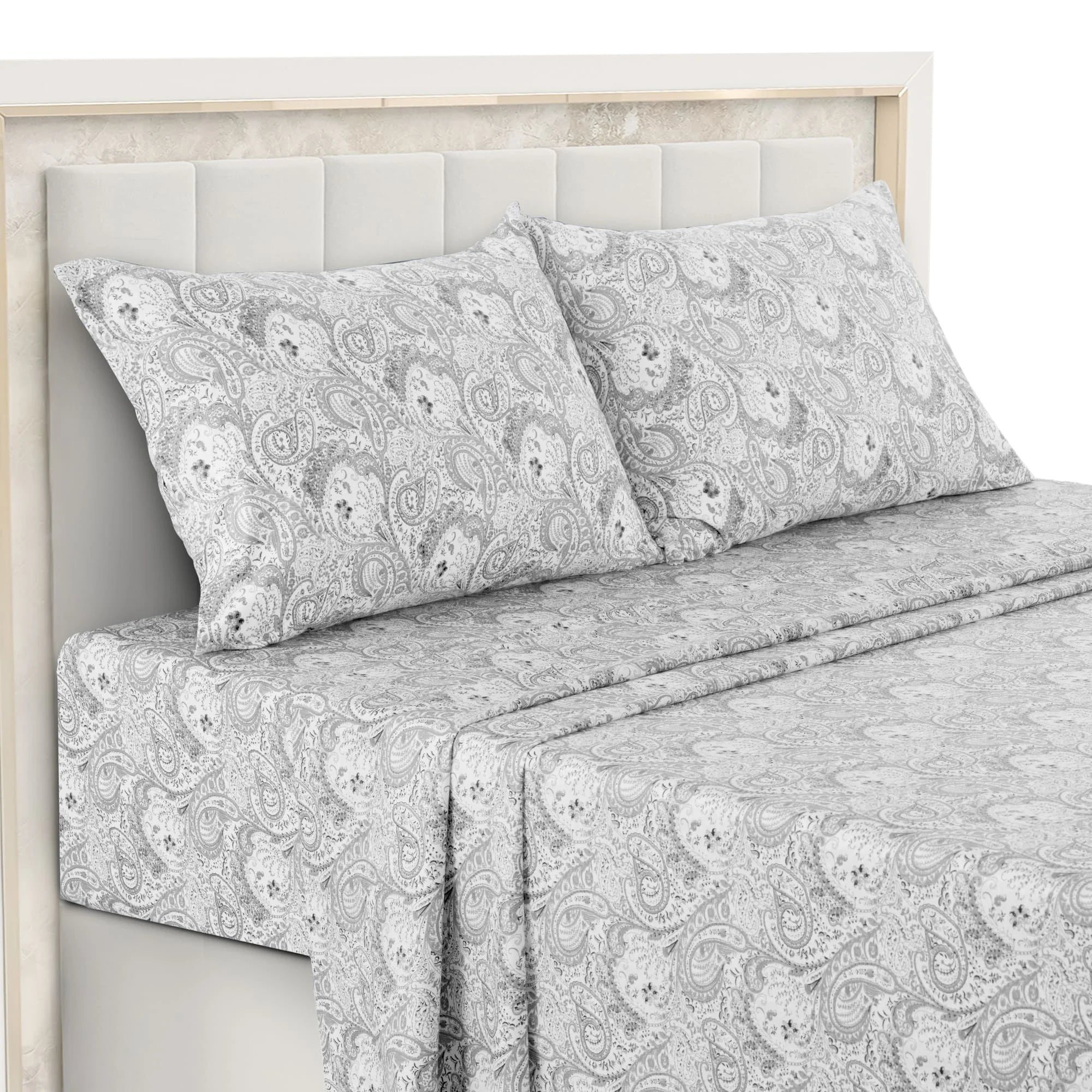 4-Piece Paisley Bed Sheet Set – Soft Brushed Microfiber Sheets with 16" Deep Pockets