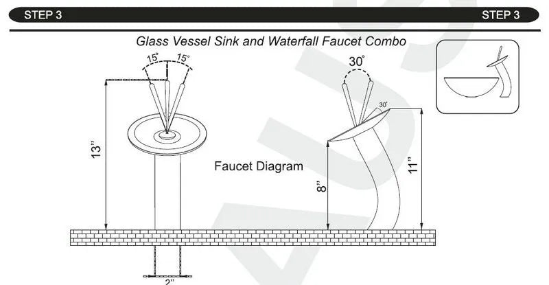 Bathroom Sink Countertop Basin Bowl with Faucet