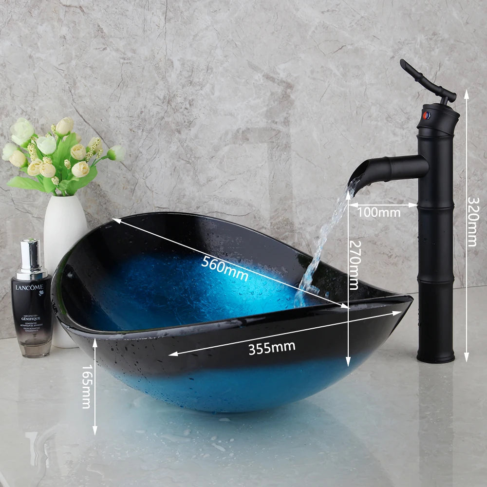 Bathroom Sink Countertop Basin Bowl with Faucet