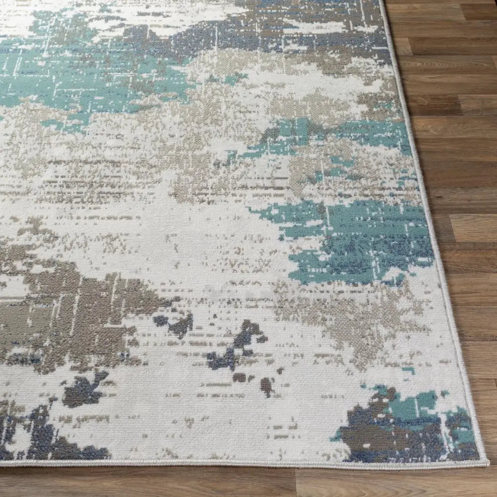 Geneva Modern Abstract Area Rug,5'3"" X 7'3"",Teal