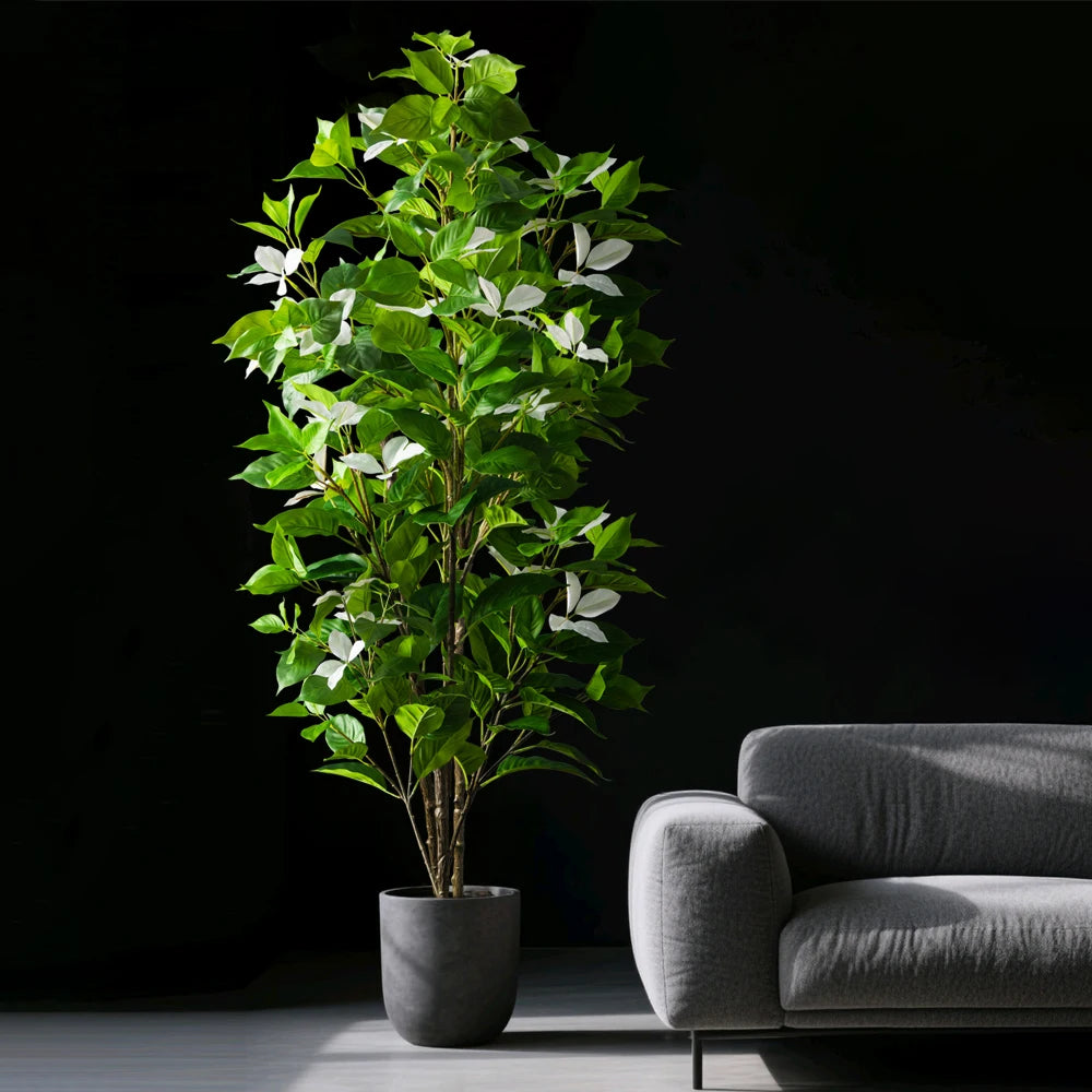 Large Artificial Ficus Tree Fake Magnolia Plants Branch Tall Banyan Tree Rubber
