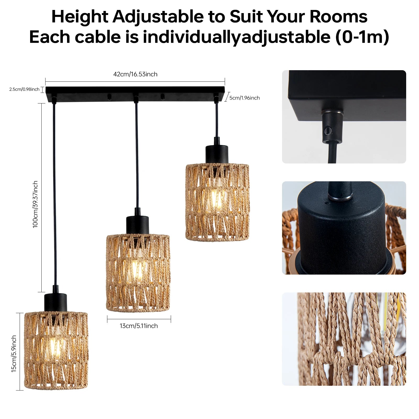 Farmhouse Boho Hanging Light Fixture