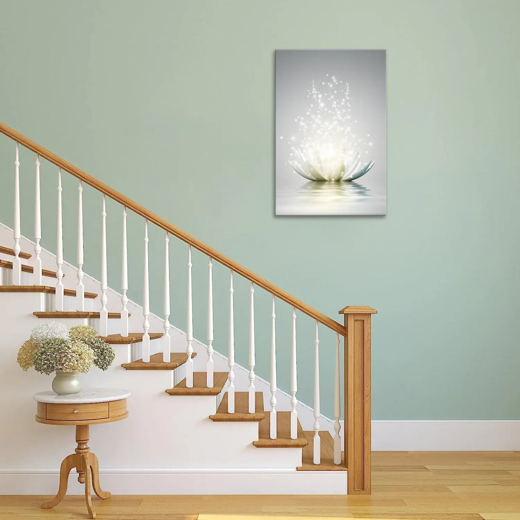 Lotus Blossom Floral Zen Picture, Canvas Print Poster  12 x 16