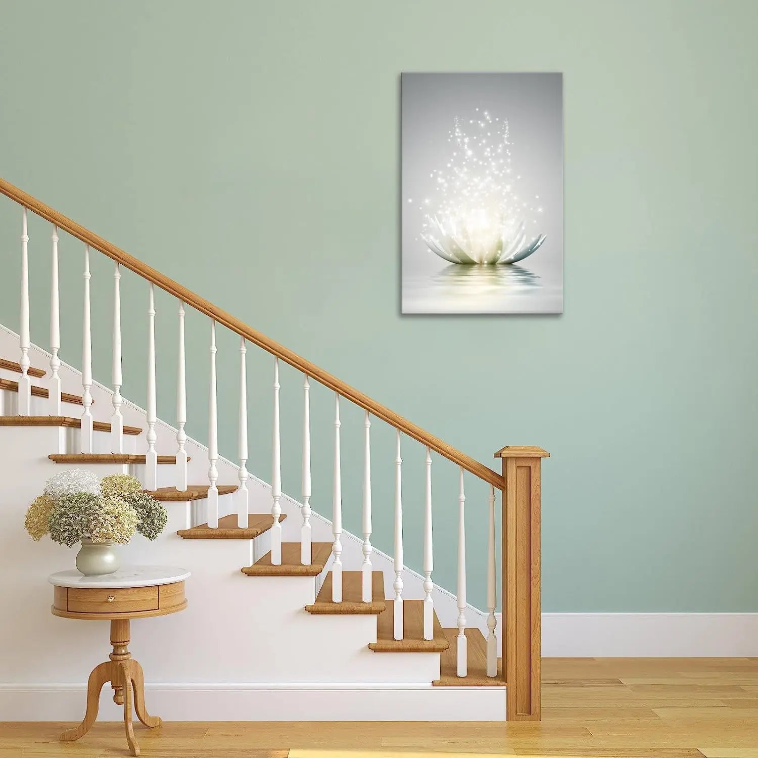 Lotus Blossom Floral Zen Picture, Canvas Print Poster  12 x 16