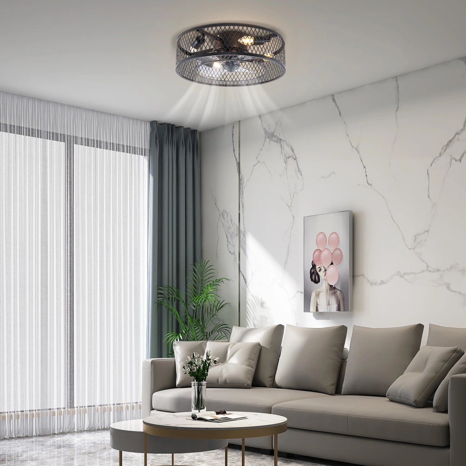 Coo  Breeze 18 Inch Fan Pendant Light Black