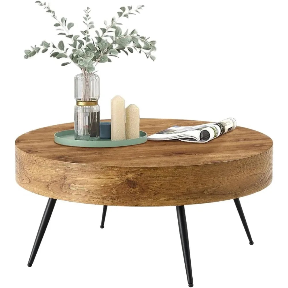 Beautiful Round Coffee Table for Living Room, with Storage