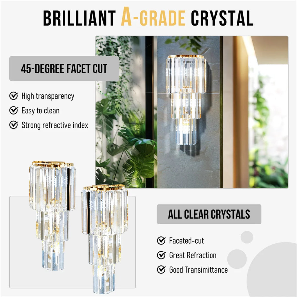 Luxurious Crystals Sconces for Wall