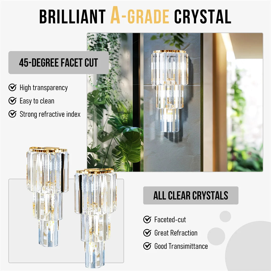 Luxurious Crystals Sconces for Wall