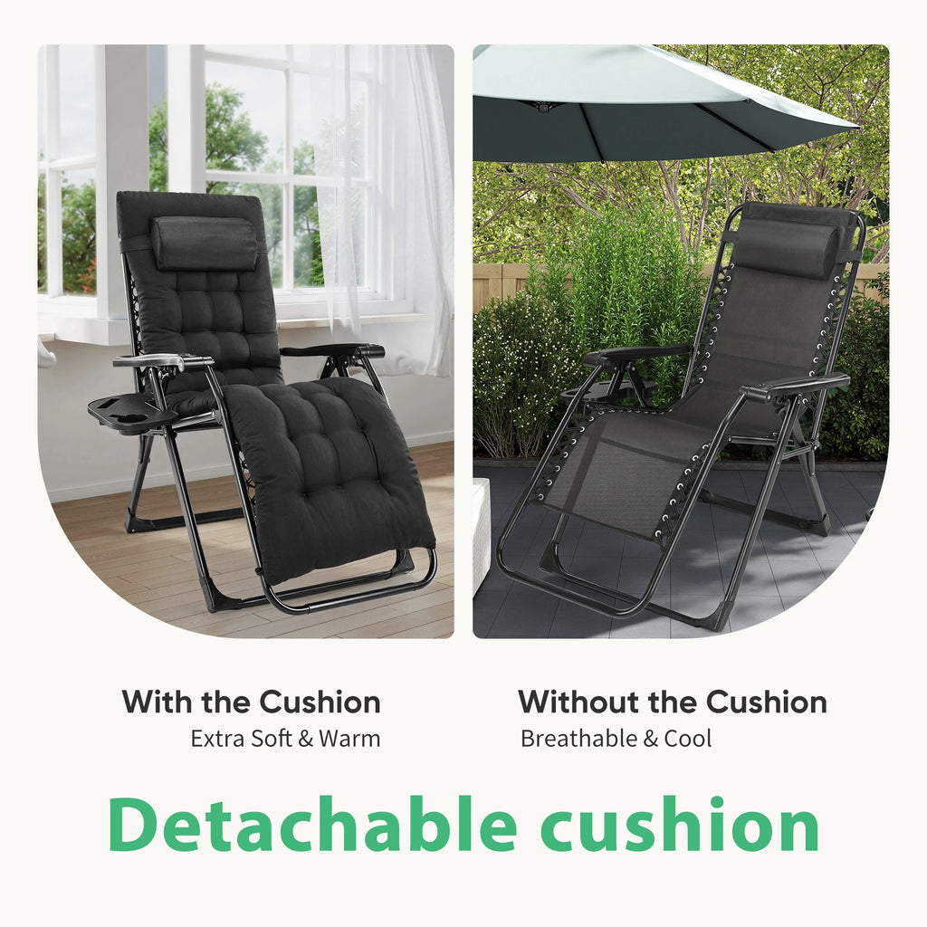 Zero Gravity Recliner Patio Lounge Chair ,Portable with Cup Holders