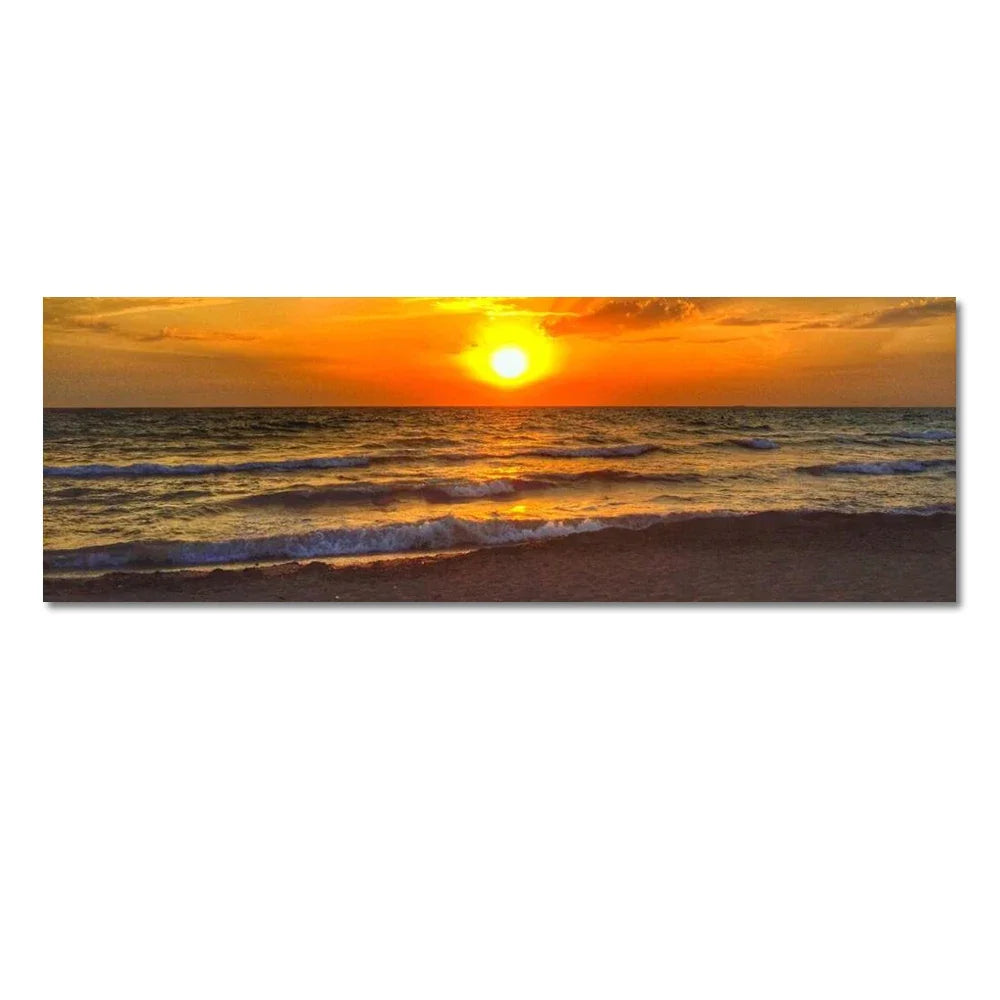 Modern Natural Beach Landscape Wall Art Poster Prints Sea Sunset