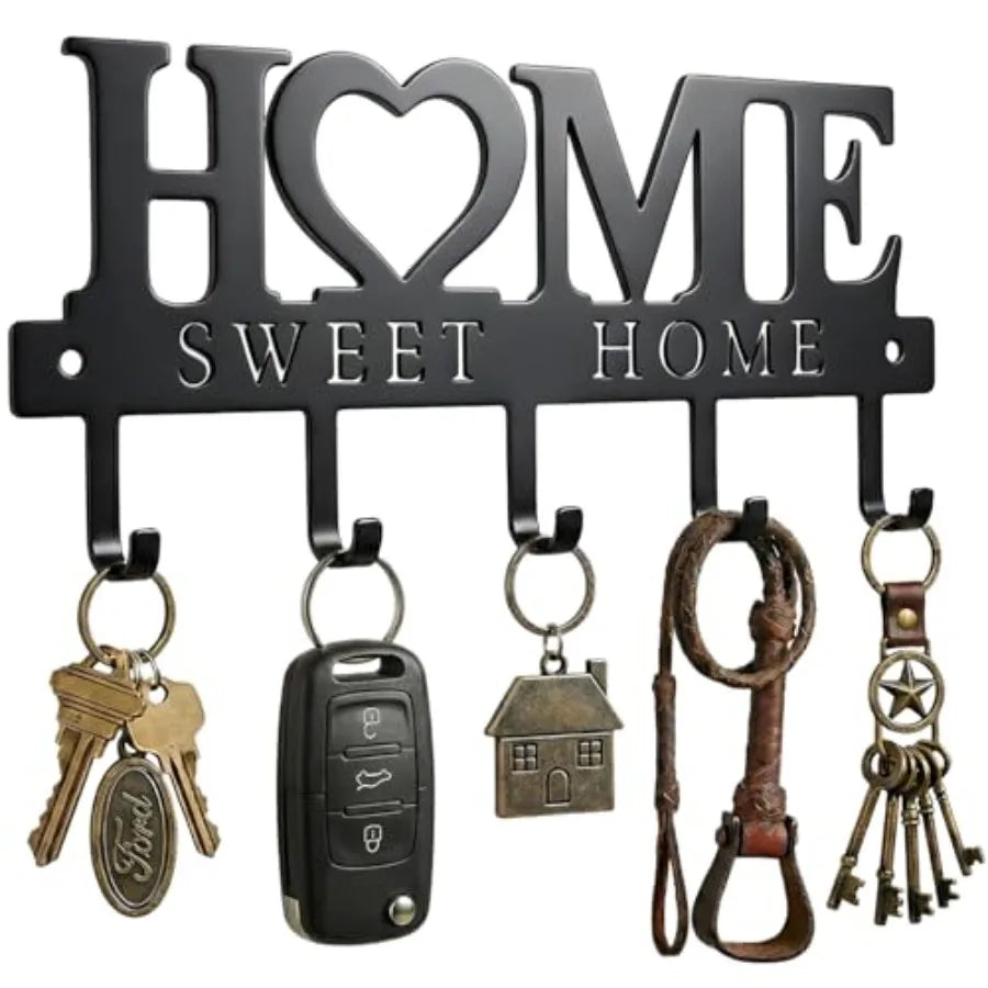 Entryway Wall Metal Key Holder with 5 Hooks
