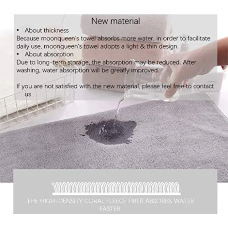 Ultra Soft Towel Set - Quick Drying - 2 Bath Towels 2 Hand Towels 2 Washcloths