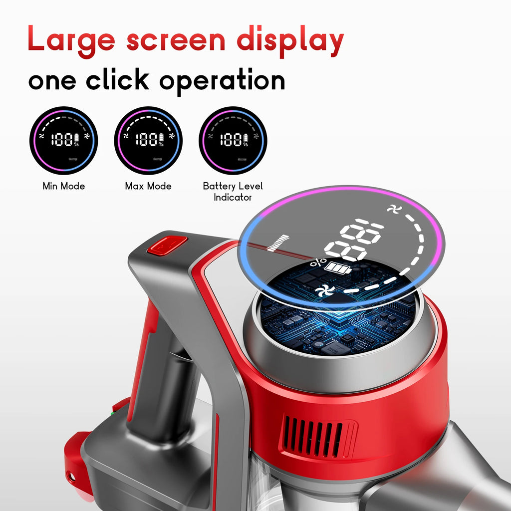 Powerful Cordless Vacuum Cleaner 78KPA 45Min Lightweight Stick Vacuum