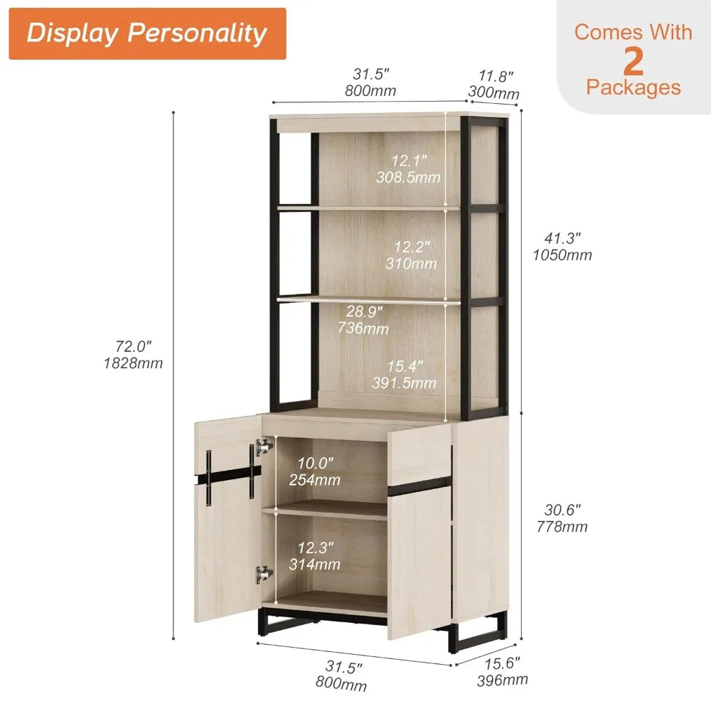 Beautiful 72" Tall Bookshelf Library Bookcase
