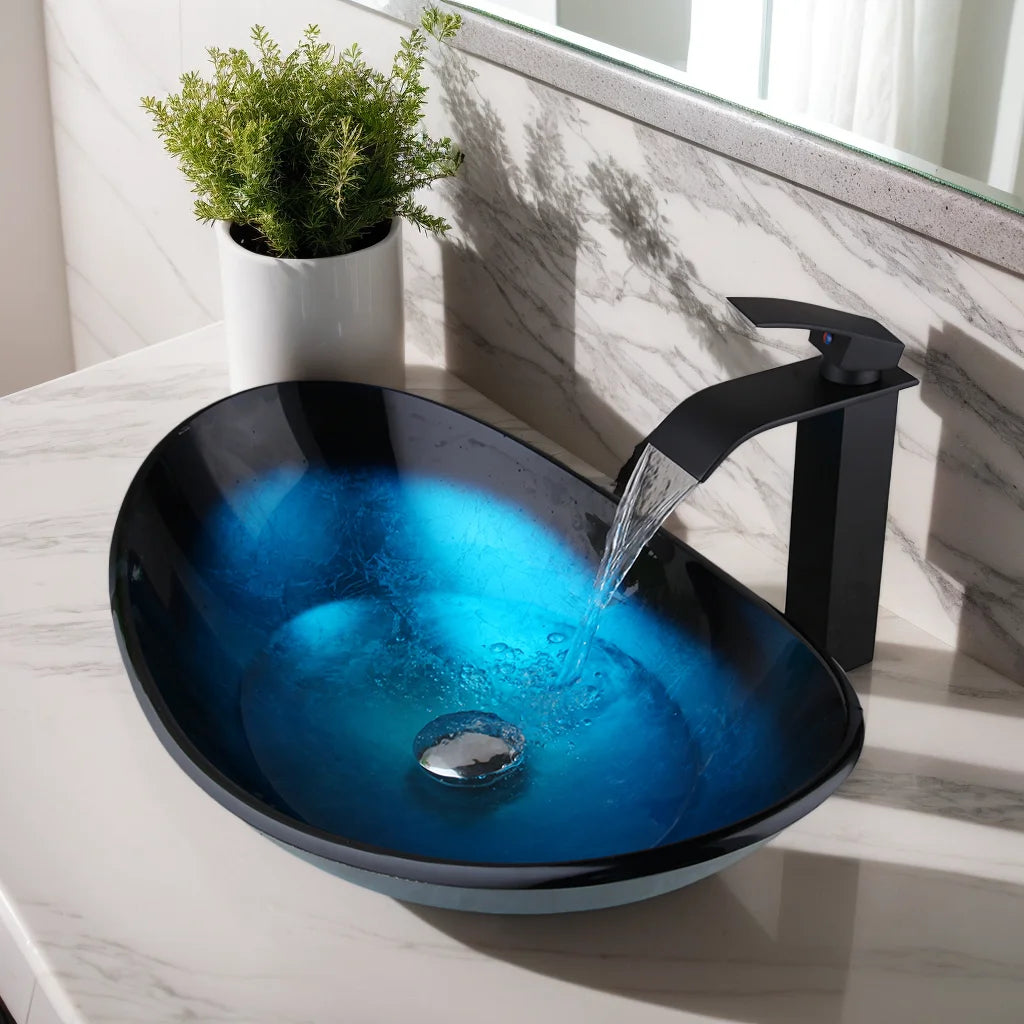 Bathroom Sink Countertop Basin Bowl with Faucet