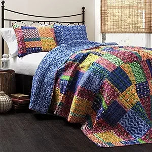 Misha Reversible Cotton Quilt Queen Size 3 Piece Set