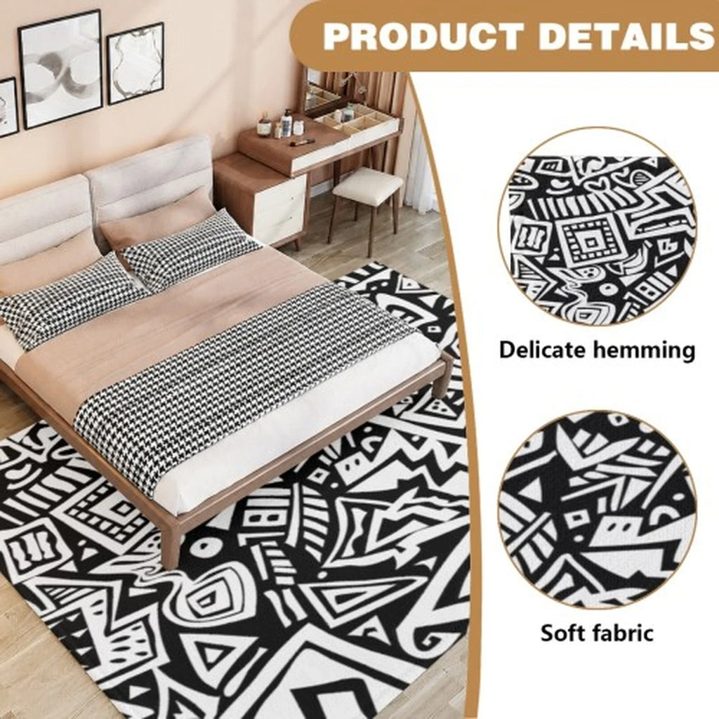 Casual classy's Artistic Bird Pattern Non-Slip Carpet, Colorful Bohemian Style Large Carpet