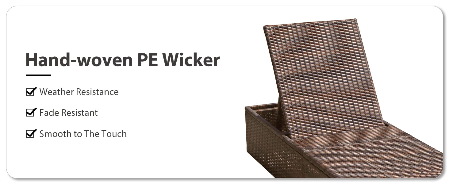 Outdoor Chaise Lounge Chairs, 2 Pieces  Wicker