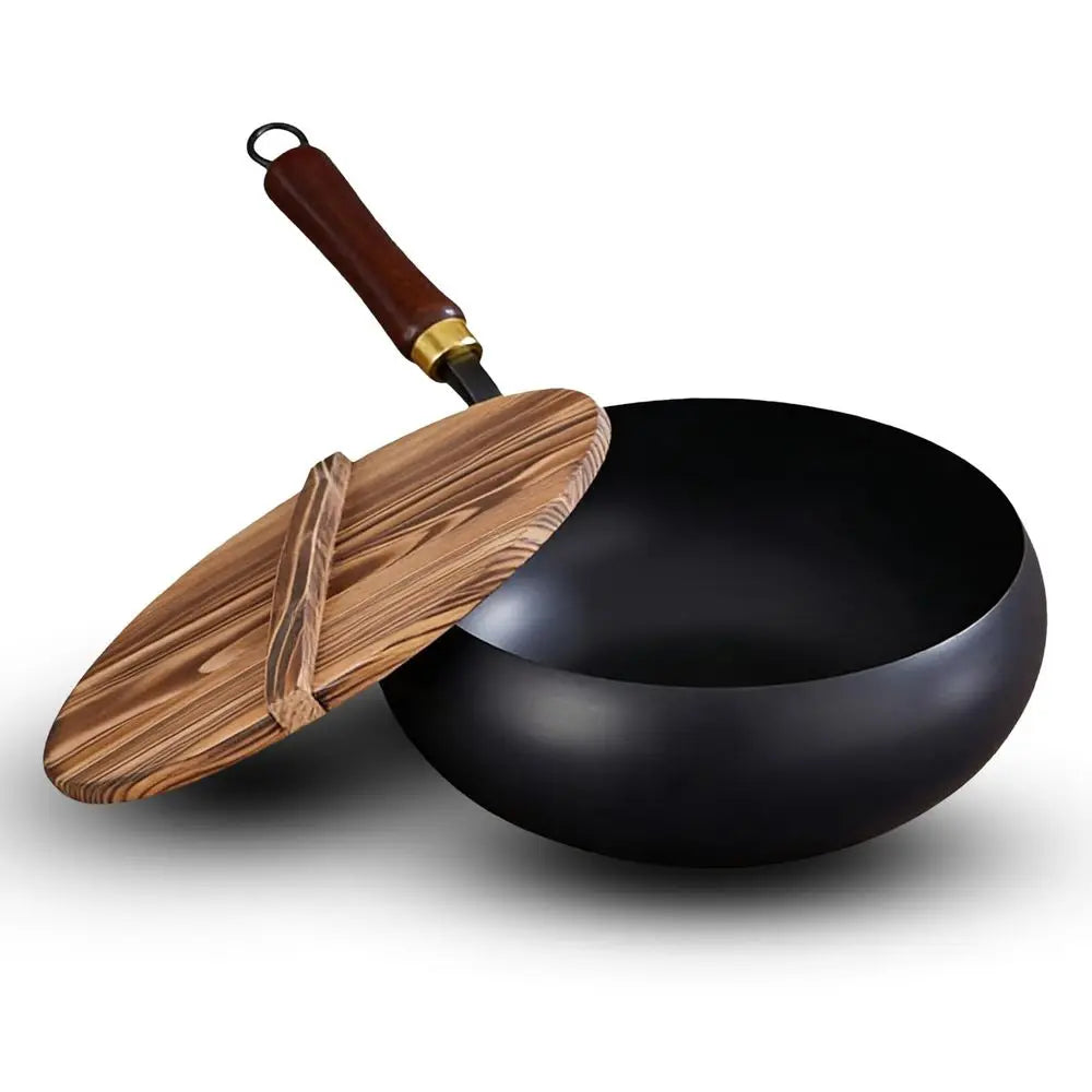 Thick Iron Pot Artisan Unenameled Cast Iron Casserole, NonStick
