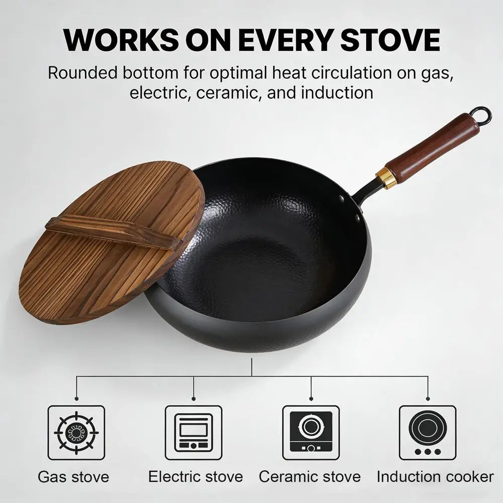 Thick Iron Pot Artisan Unenameled Cast Iron Casserole, NonStick