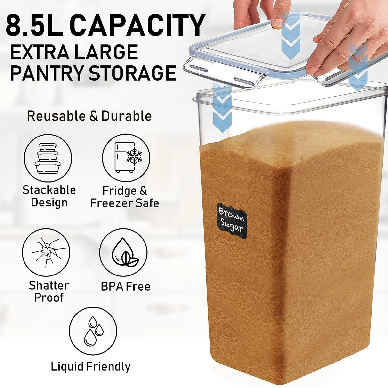 2Pcs Large Airtight Food Storage Containers  Pantry Organization