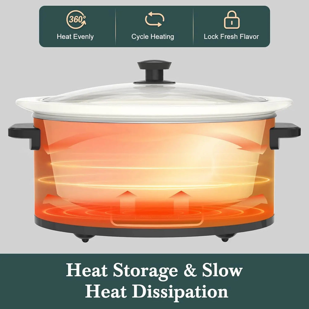 7-Quart Programmable Slow Cooker with Timer  - Serves 6+(White)