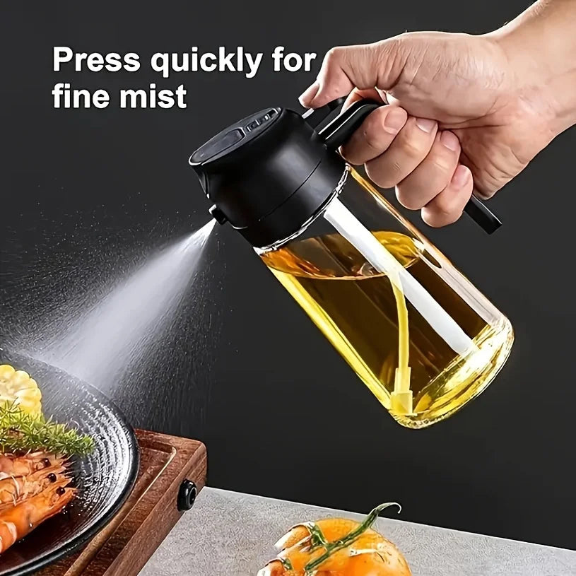 Leak Proof Olive Oil Spray Bottle - Dual Fine Mist & Pour Spout