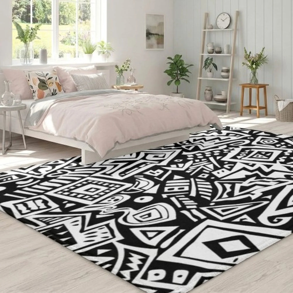 Casual classy's Artistic Bird Pattern Non-Slip Carpet, Colorful Bohemian Style Large Carpet