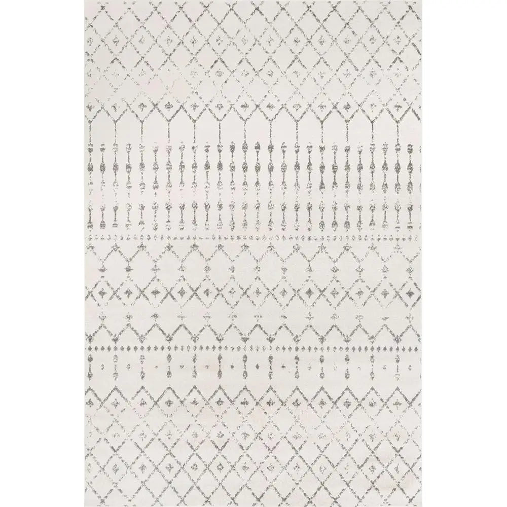 5X7 Moroccan Blythe Area Rug, Grey, Faded Bohemian Design