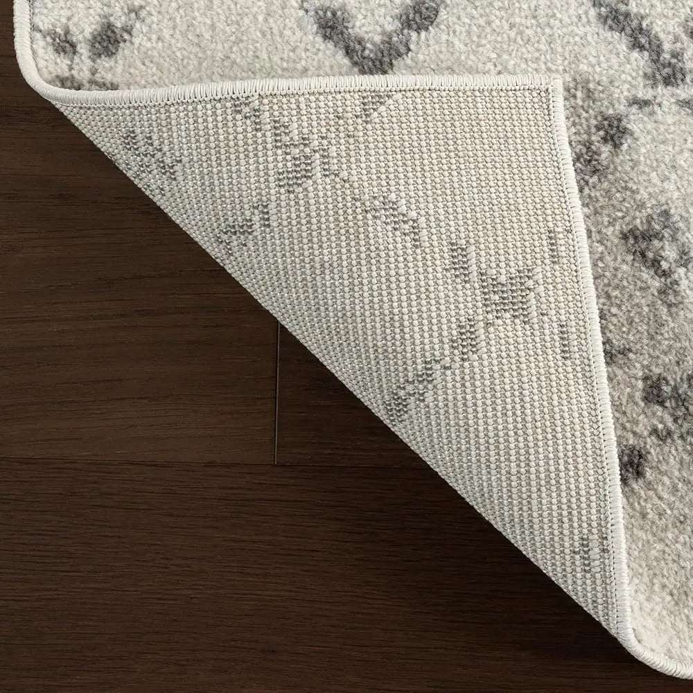 5X7 Moroccan Blythe Area Rug, Grey, Faded Bohemian Design