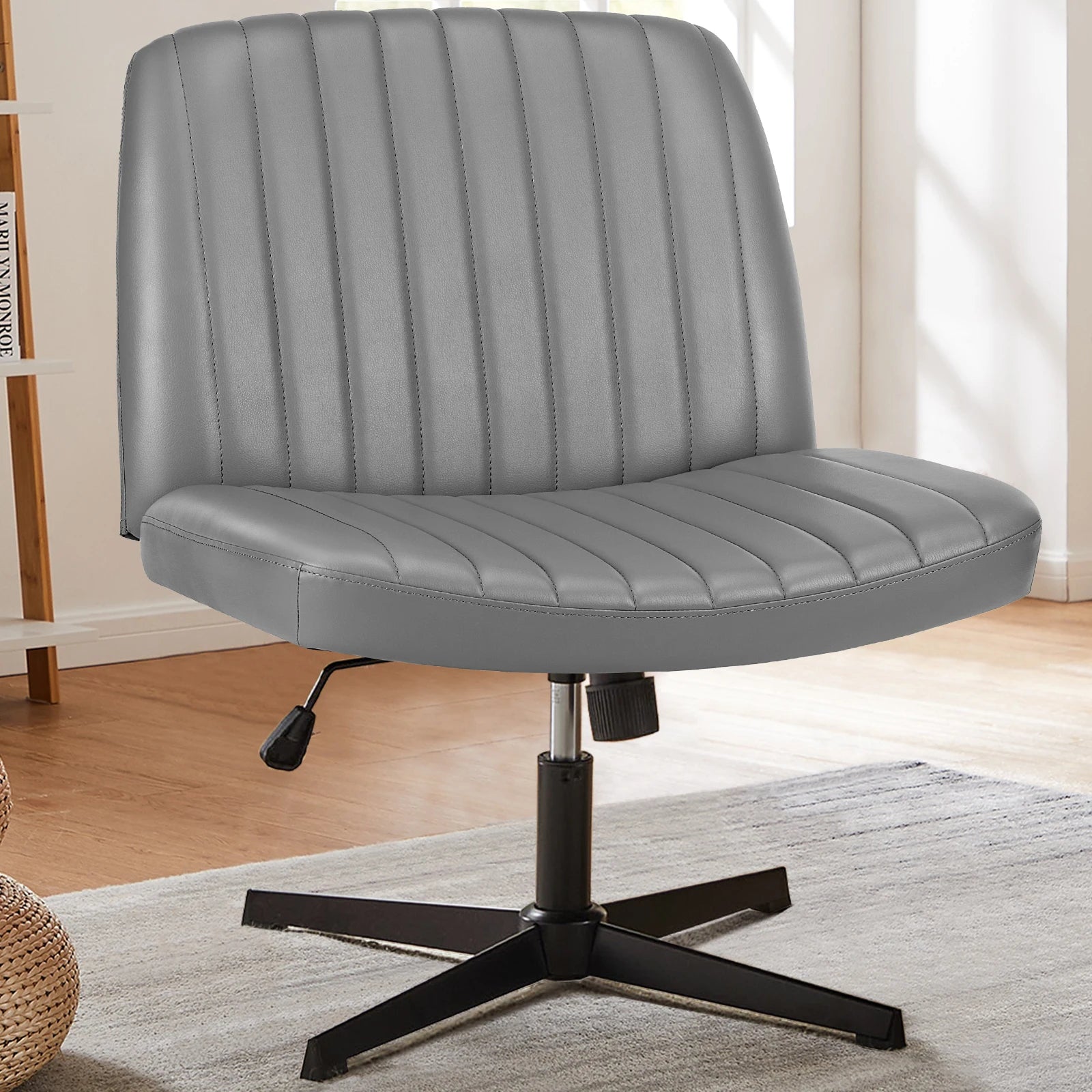 Durable Wide Seat and Cross Legged Office Chair