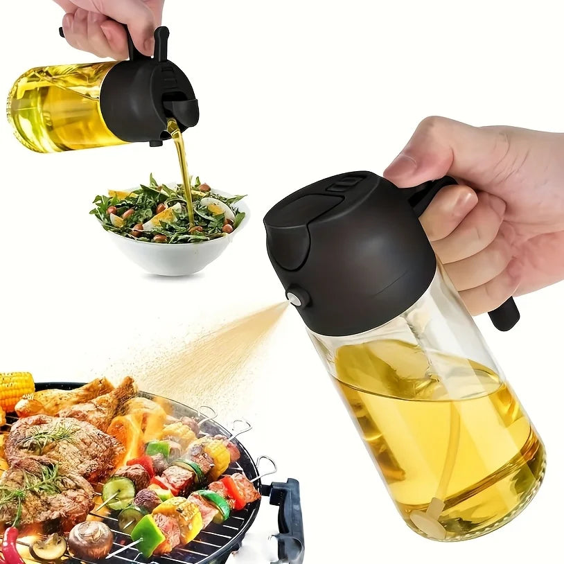 Leak Proof Olive Oil Spray Bottle - Dual Fine Mist & Pour Spout