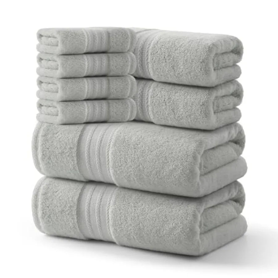 Towel Set of 8-100% Cotton Luxury Bath Towels Set