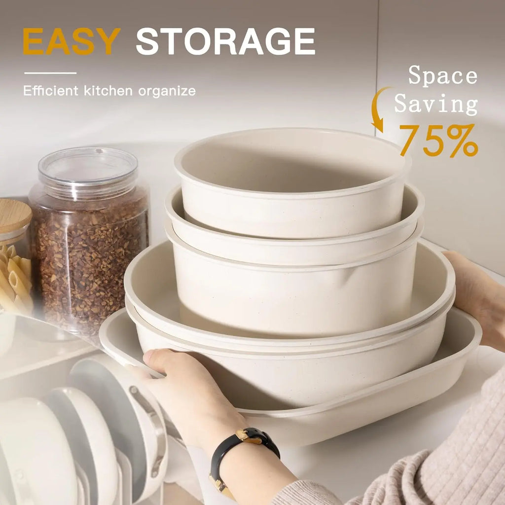 23 Pcs Pots and Pans Non Stick Ceramic Cookware Set