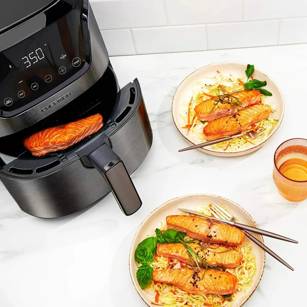 CHEFMAN 6 Quart Dual Basket Air Fryer Oven Easy View Windows