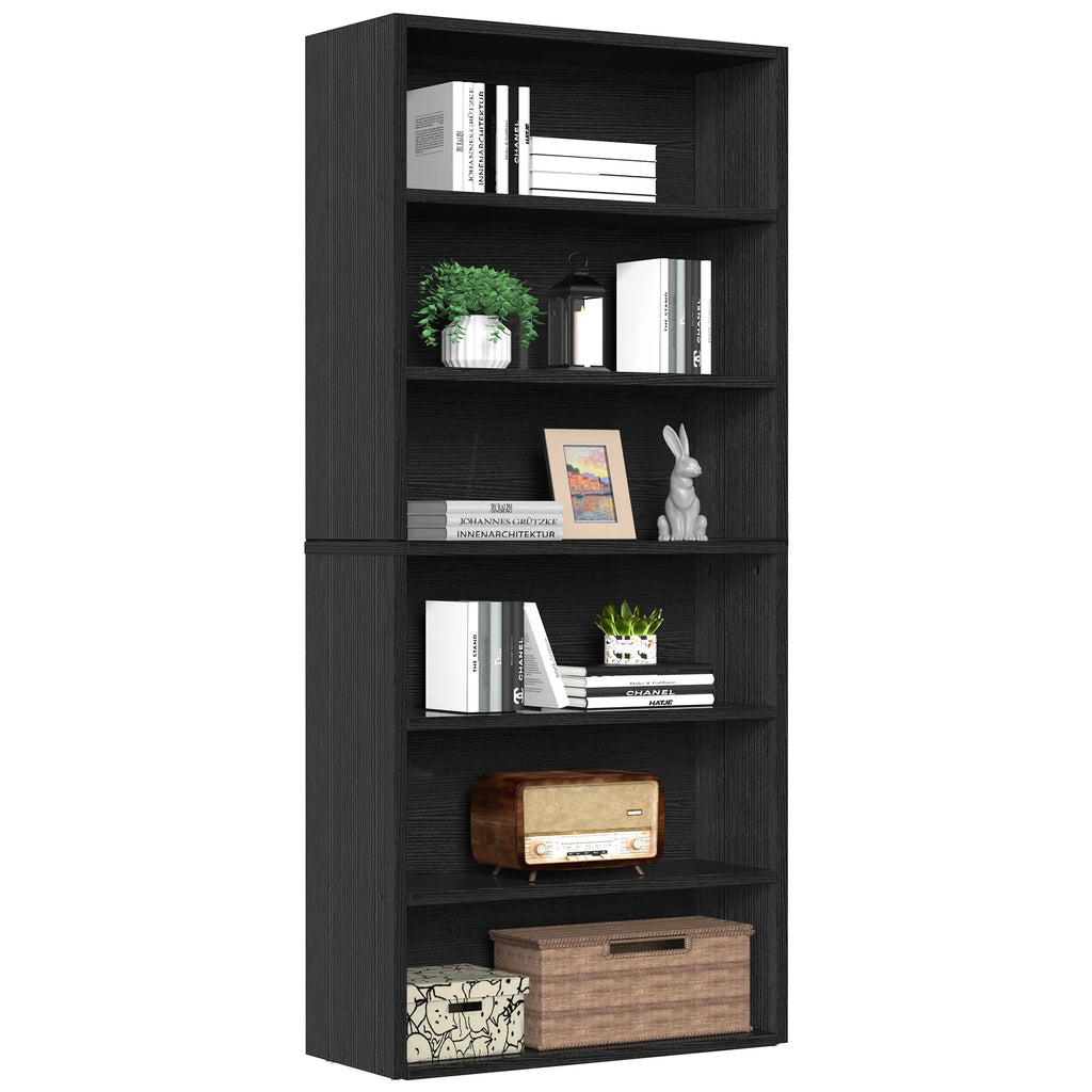 Books Galore!!  MCQ 6 Shelf Bookcase Wooden Large 63 Inch Tall