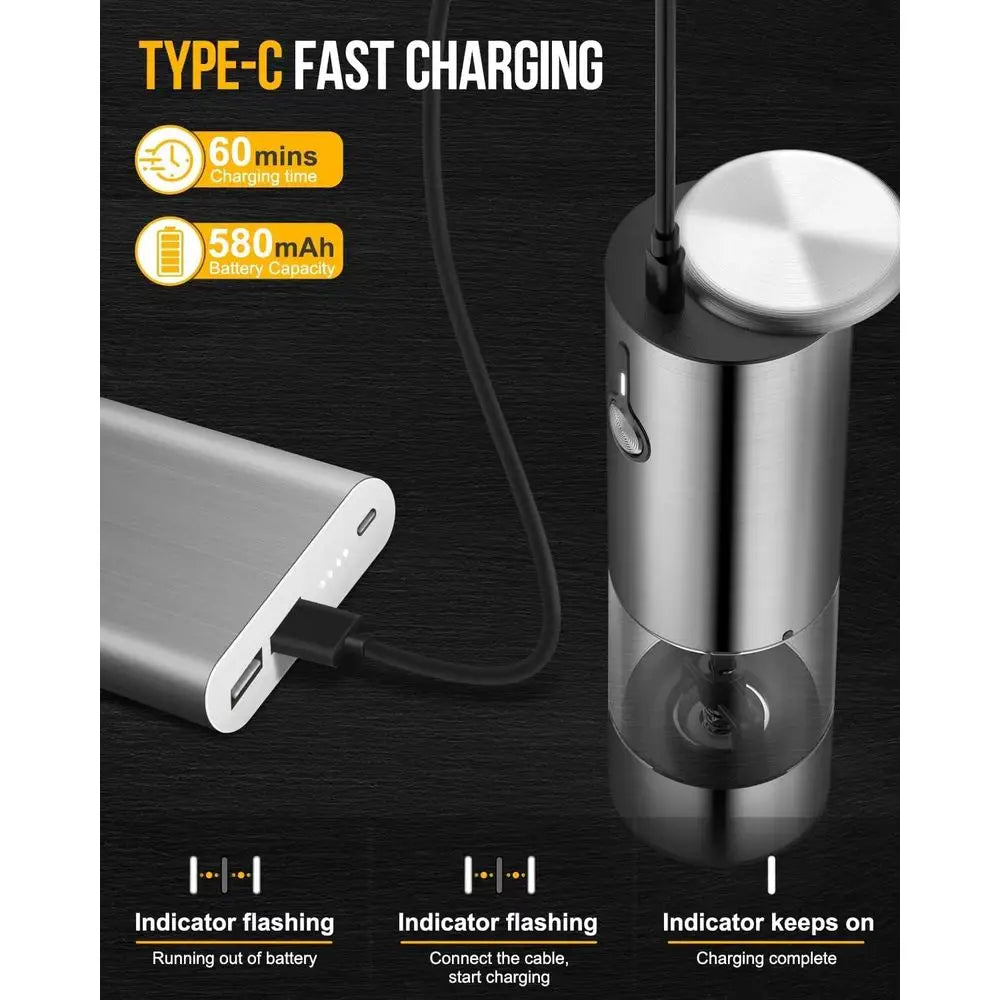 Electric Salt and Pepper Grinder Set of 2, Rechargeable