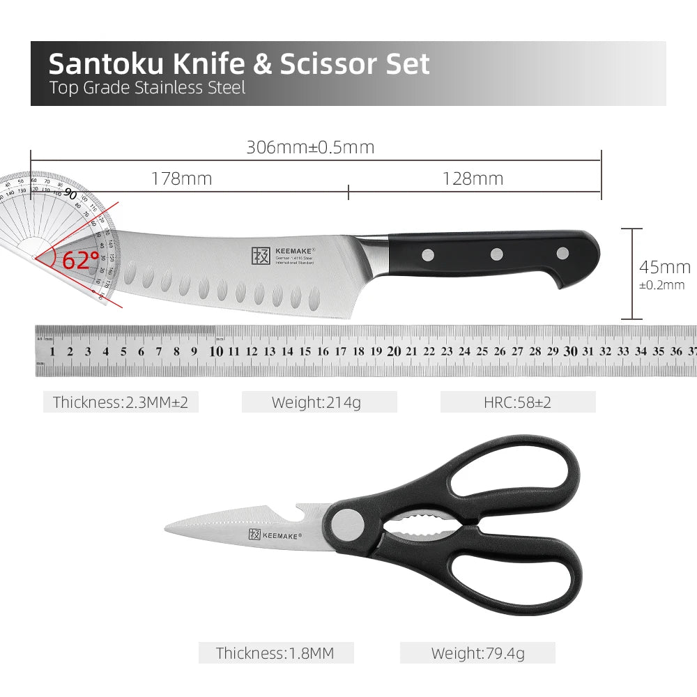Subperb  2PCS Chef's Knives Set Stainless Steel