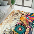 Casual classy's Artistic Bird Pattern Non-Slip Carpet, Colorful Bohemian Style Large Carpet
